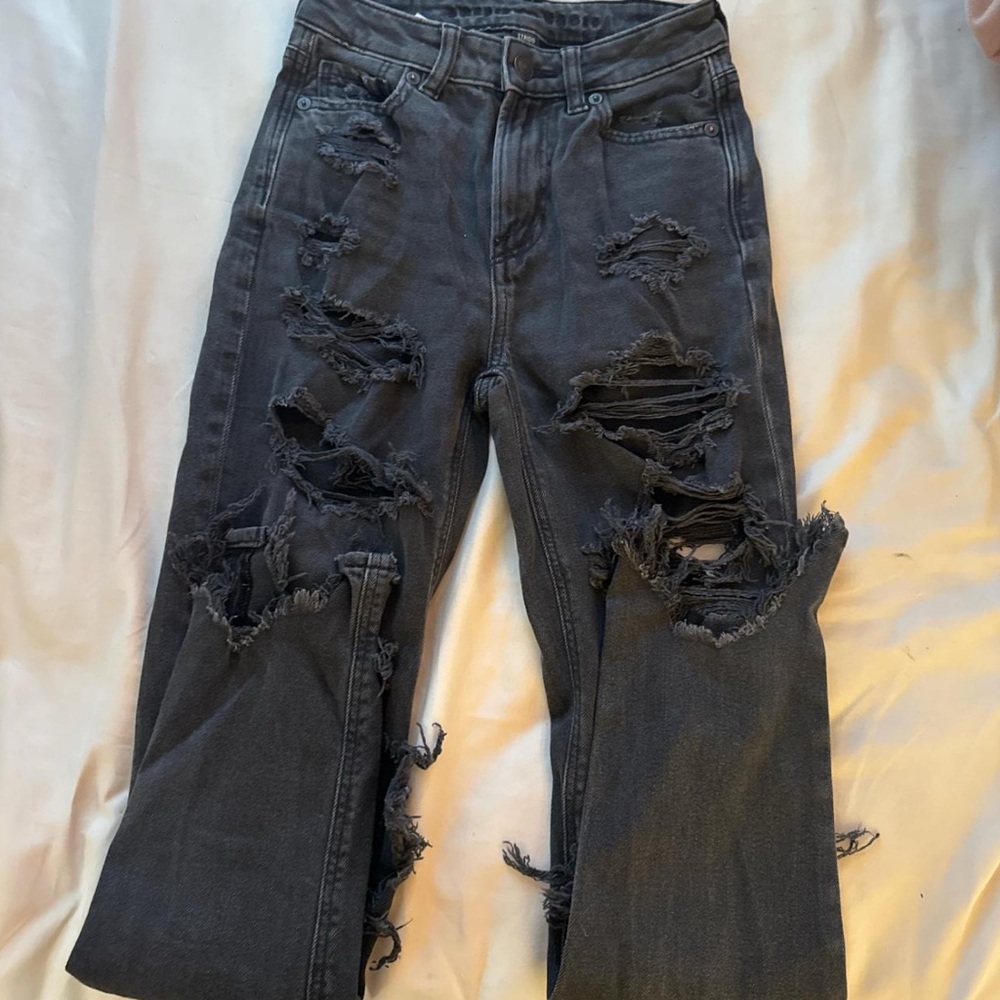 American Eagle Outfitters Distressed Gray Boyfriend Jeans